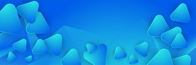 アブストラクト・ジャイオメトリック・ブルー・ワイド・バックグラウンド バナー・レイアウト・デザイン 青い抽象・ベクトル・ロング・バナー テキストのコピースペースの最小限のバックグラウンド 現代的な抽象グラデーション 浅い青いバナー・バックグランド