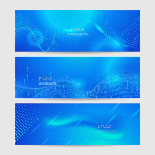 Abstract geometric blue wide background banner layout design business presentation banner with blue geometric shape blue abstract vector long banner minimal background with copy space for text