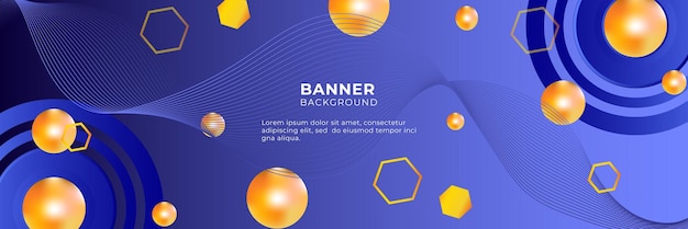 抽象的な幾何学的な青いワイドバナーレイアウトデザイン。ハイテク企業の有機的な抽象的な形の広い背景。 webバナーのデザイン、サイトのテンプレートヘッダー