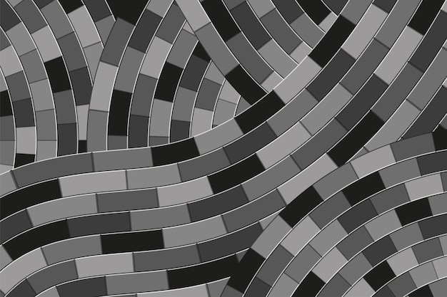 Abstract Geometric Brick Pattern Background With Monochrome Color Style