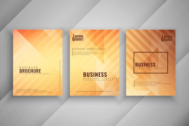 Vector abstract geometric business brochure set