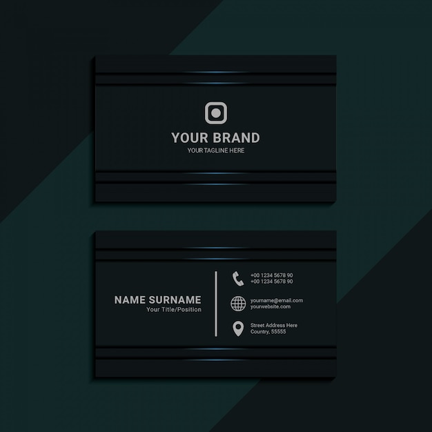 Vector abstract geometric business card for corporate premium