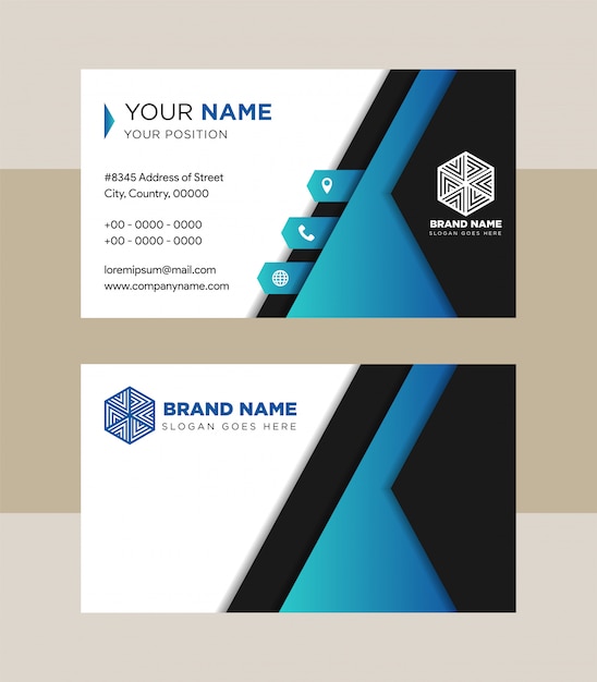 Abstract geometric business card design template.