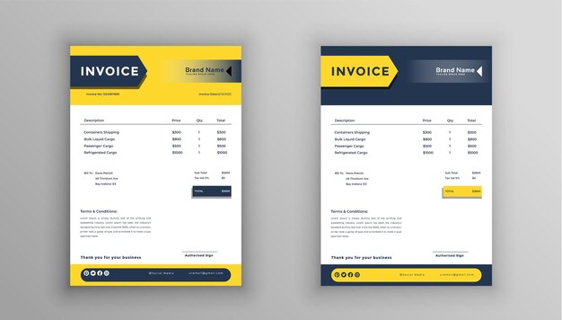 Abstract geometric business invoice template