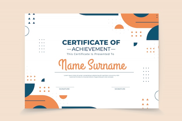 Vector abstract geometric certificate template