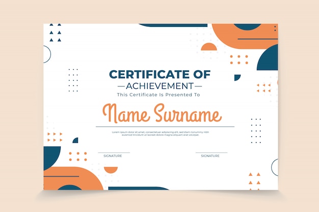 Abstract geometric certificate template