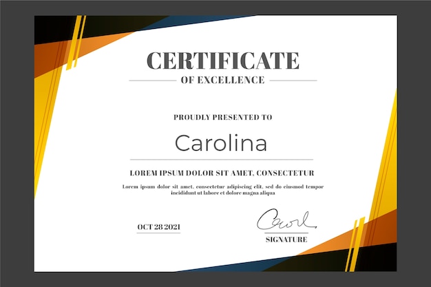 Abstract geometric certificate template