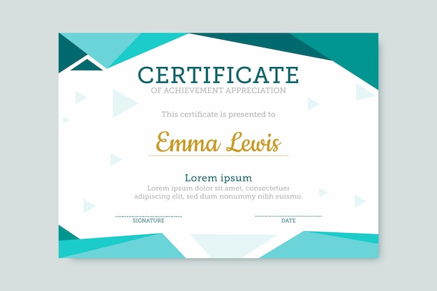 Abstract geometric certificate template