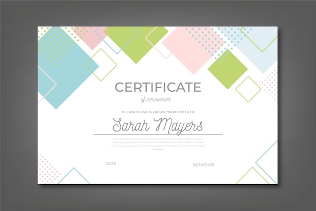 Abstract geometric certificate template