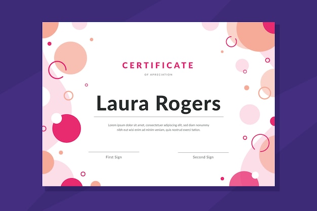 Abstract geometric certificate template