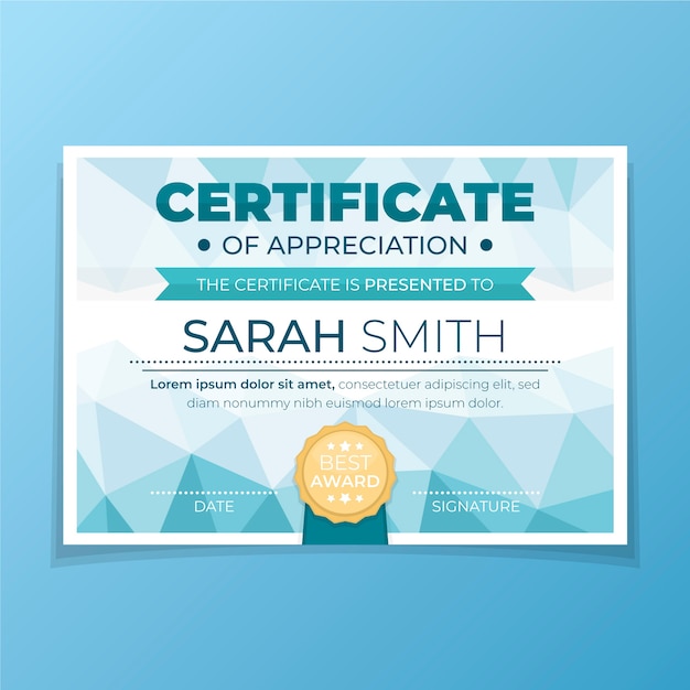 Vector abstract geometric certificate template