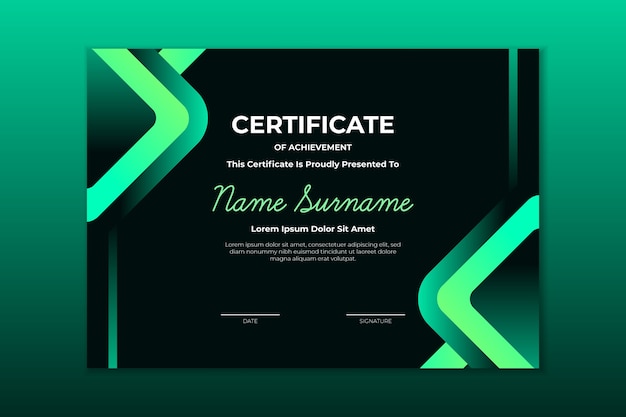 Abstract geometric certificate template