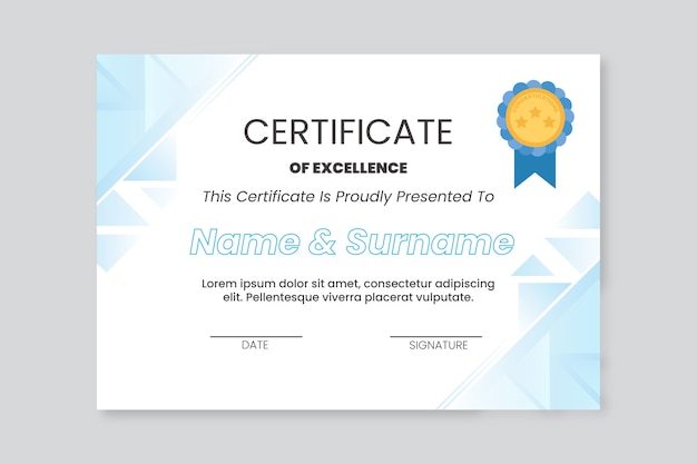 Vector abstract geometric certificate template