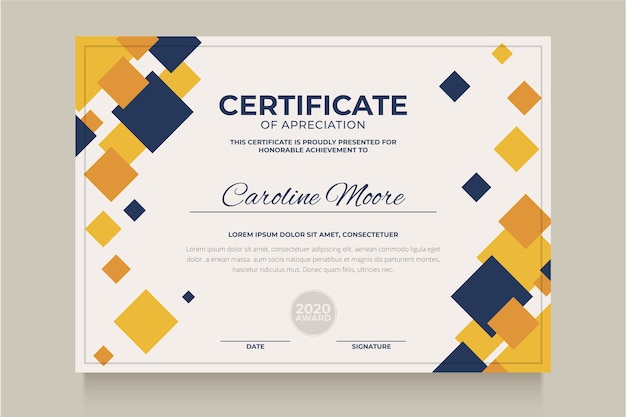 Abstract geometric certificate template