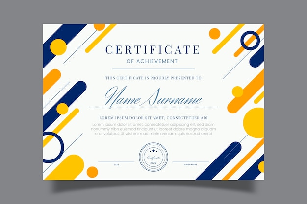 Abstract geometric certificate template