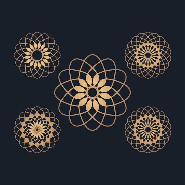 abstract geometric circle elements set vector
