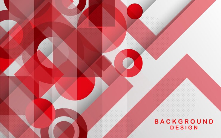 Vector 抽象的な幾何学的な円のリング 赤い色の形状の背景