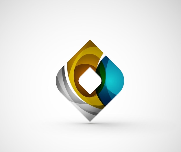 Abstract geometric company logo square rhomb