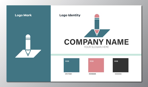 abstract geometric company logo with color guide