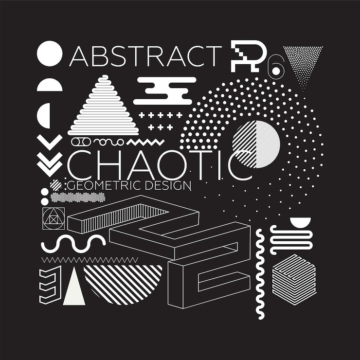 Vector abstract geometric composition