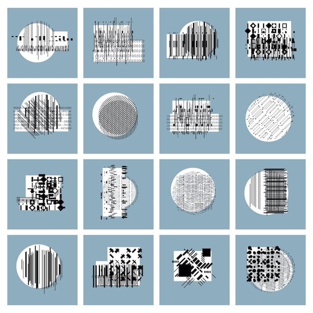 Vettore set di composizioni geometriche astratte, collezione di sfondi vettoriali.