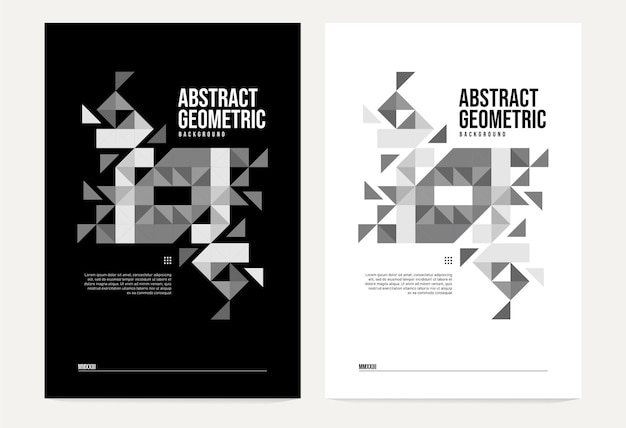 abstract geometric cover set with monochromatic color