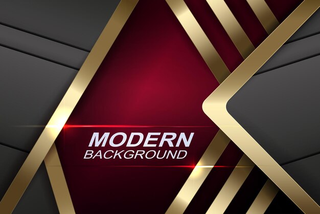 Abstract geometric design in dark red and gray color arrow and stripes in golden hue