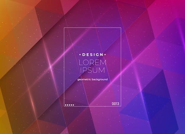 abstract geometric design with colorful gradient and light effects