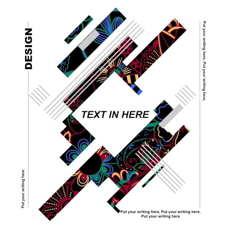 Vector abstract geometric design with text