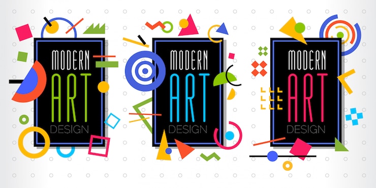 Vector abstract geometric dynamic frame modern art design