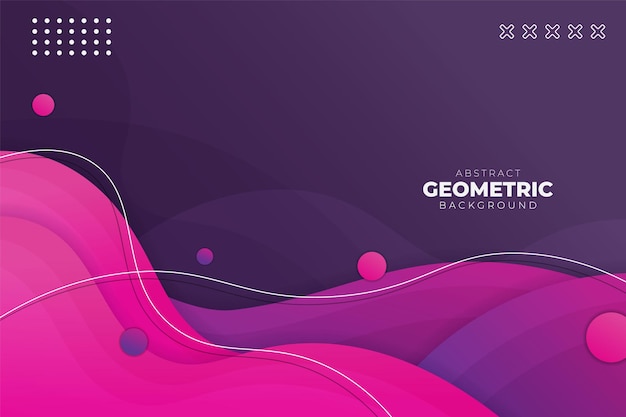 抽象的な幾何学的な動的形状の重複したグラデーション紫ピンクの背景バナー