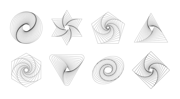 Elementi geometrici astratti forme dinamiche universali linee fluenti