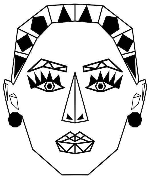 Abstract geometric female face