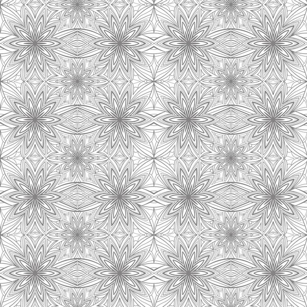 Abstract geometric floral seamless pattern in grey