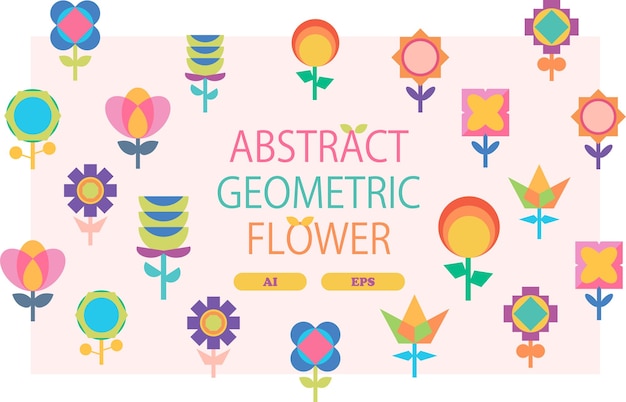 Vector abstract geometric flower preview