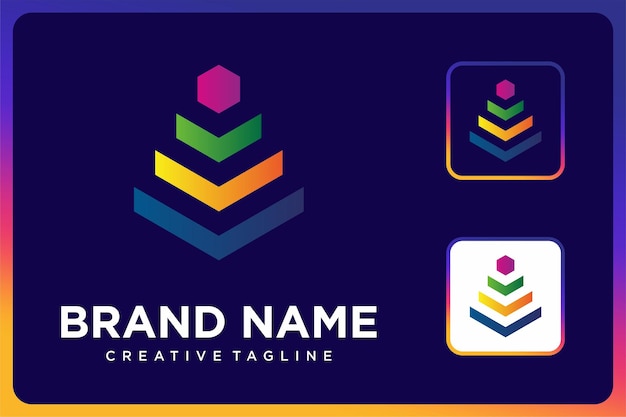 Abstract Geometric Gradient Colorful Logo