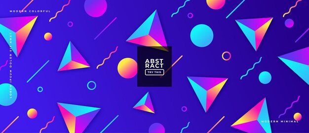 Abstract geometric gradient shapes on composition dynamic illustration  .