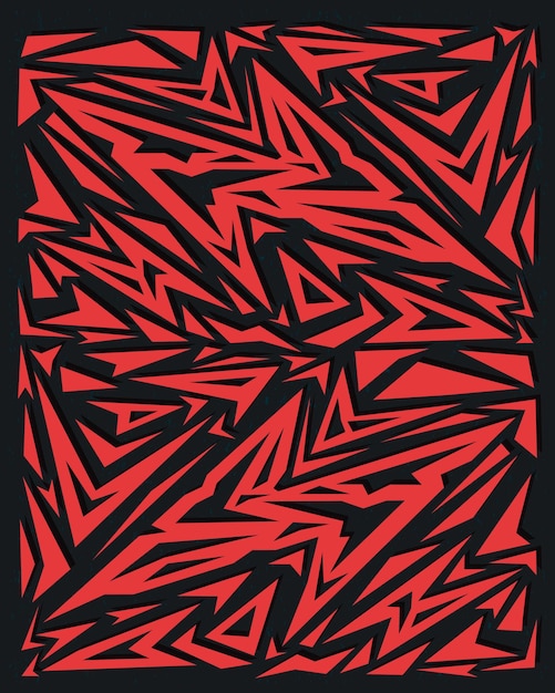 Abstract geometric graffiti background pattern in red and black color Pop art vector