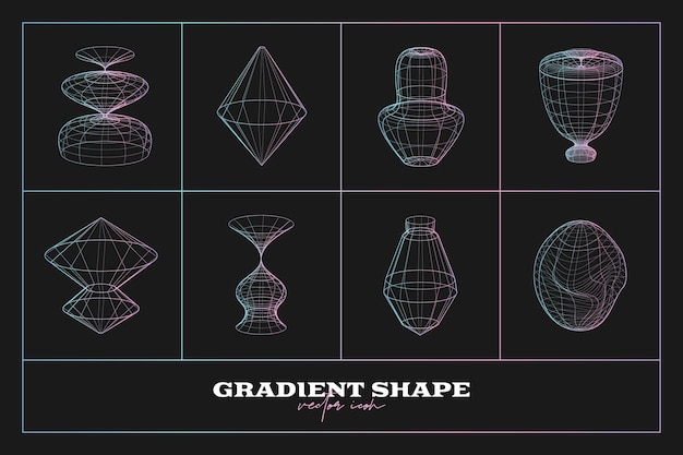 Vector abstract geometric icon shape collection