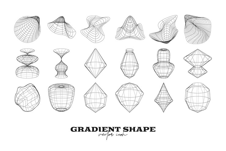 Vector abstract geometric icon shape collection