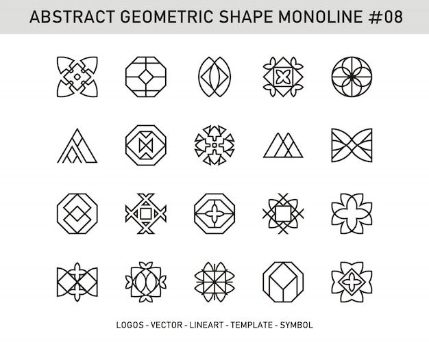 Vector abstract geometric icons collection