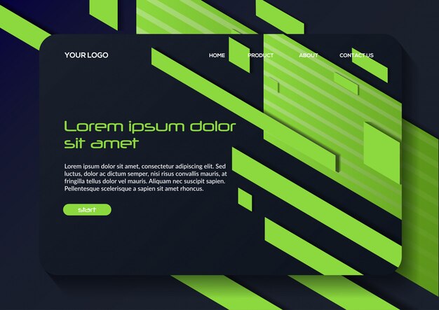 Abstract geometric  Landing page template