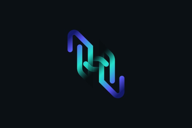 Abstract and Geometric Letter H Logo Design with Blue and Green Gradient Style Modern Creative Logo Suitable for Business and Technology Brand Identity