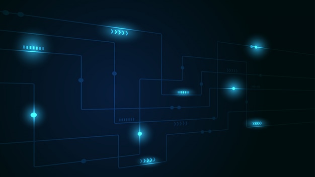 Vector abstract geometric lines and dots. simple technology graphic background. circuit