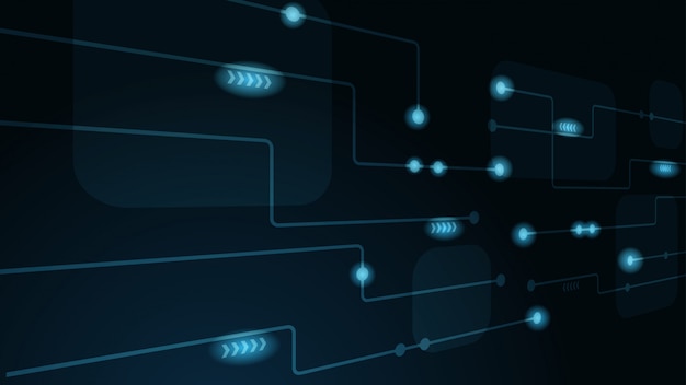 Vettore linee e punti geometrici astratti. sfondo grafico semplice tecnologia. circuito