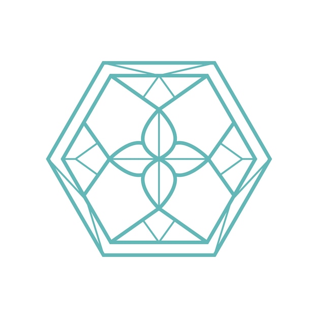 Simbolo geometrico astratto del design del logo design delle icone vettoriali ornamentali per l'industria della bellezza