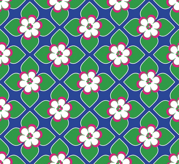 Abstract Geometric Lotus Flowers Leaves Art Deco Style Vector Seamless Pattern Trendy Fashion Colors