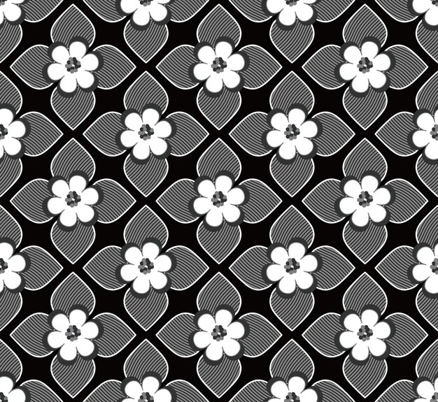 Abstract Geometric Lotus Flowers Leaves Art Deco Style Vector Seamless Pattern Trendy Fashion Colors