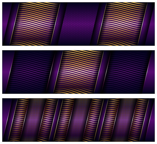 Abstract geometric luxury purple overlap layers