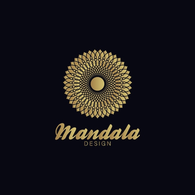 Abstract geometric mandala ornament logo designethnic flower motif insignia